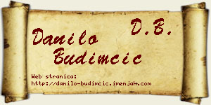 Danilo Budimčić vizit kartica